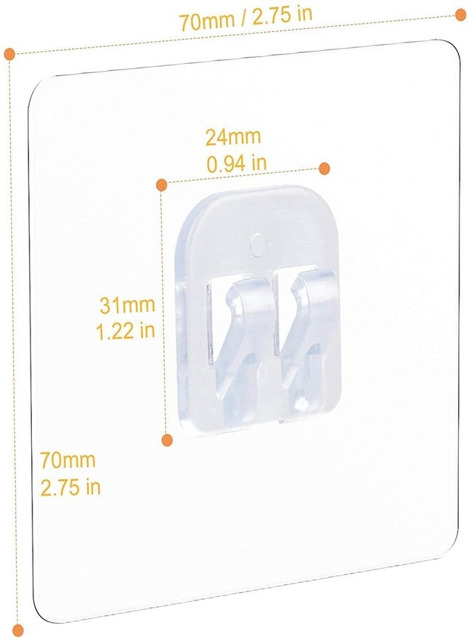 Taslibra Self Adhesive Sticker Wall Hook for Bathroom Wall Self Corner Shelves, Transparent (Pack of 8) - Image 2